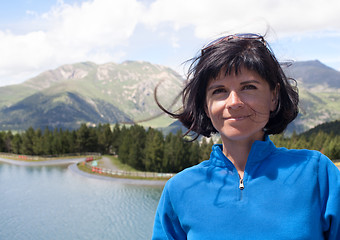 Image showing Portrait in mountain landscape