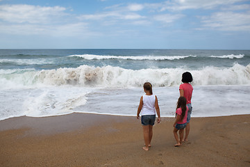 Image showing Family on the beach