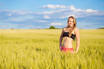 Image showing Cheerful young blond woman