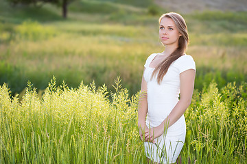 Image showing Dreamy young woman