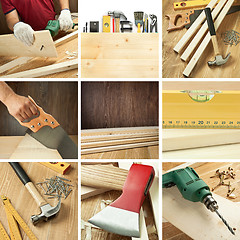 Image showing Woodwork collage