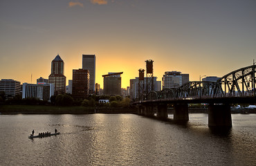 Image showing Sunset Portland Oregon