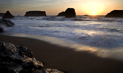 Image showing Sunset Bandon Oregon