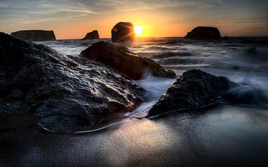 Image showing Sunset Bandon Oregon