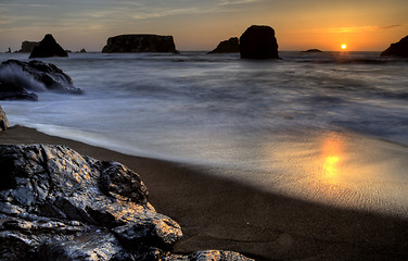 Image showing Sunset Bandon Oregon