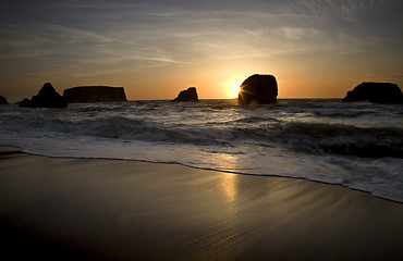 Image showing Sunset Bandon Oregon