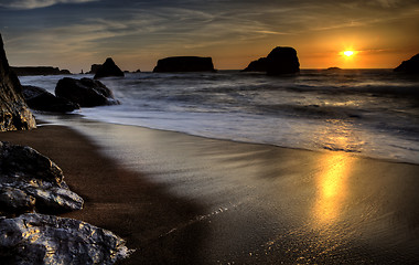 Image showing Sunset Bandon Oregon