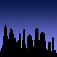 Image showing Buildings against a blue background