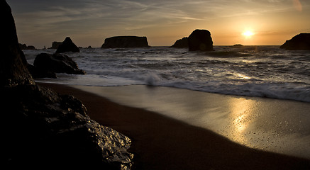 Image showing Sunset Bandon Oregon