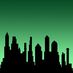 Image showing Buildings against a green background