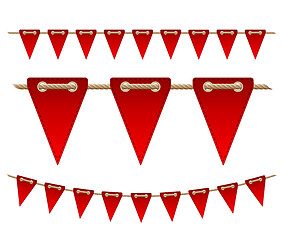 Image showing Festive red flags on white background