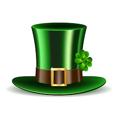 Image showing Green St. Patrick's Day hat with clover