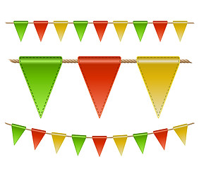 Image showing Festive flags on white background