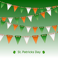 Image showing Patrick day card with flag garland