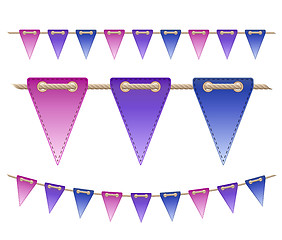 Image showing Festive flags on white background