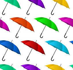 Image showing Seamless colorful umbrellas background