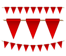 Image showing Festive red flags on white background