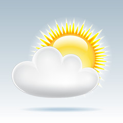 Image showing Sun with cloud floats in the sky