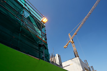 Image showing industrial landscape, construction, crane 