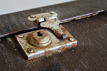 Image showing old vintage suitcase lock