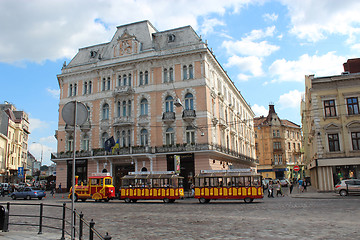 Image showing lively street in the central part of Lvov