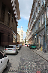 Image showing street in Lvov with parked cars