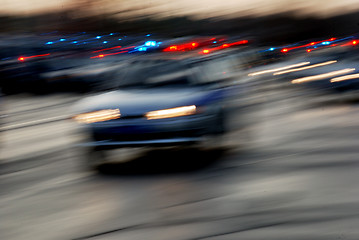 Image showing traffic of cars on the night road