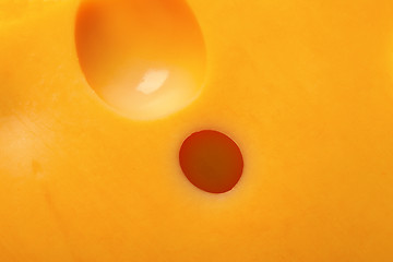 Image showing Slice of cheese. Macro view.