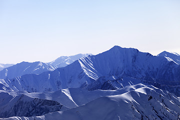 Image showing Snow mountains in morning