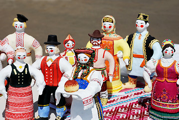 Image showing lot of traditional Russian clay toys