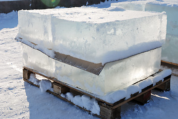 Image showing big translucent ice blocs in the sunshine