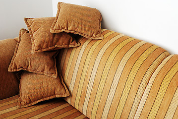 Image showing striped brown sofa 