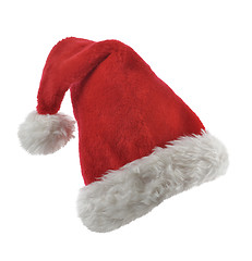 Image showing Santa Claus Red Hat Isolated On White