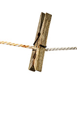 Image showing old wooden clothes peg