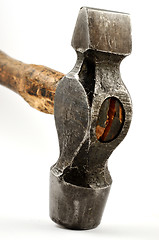 Image showing old hammer with a wooden handle