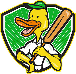 Image showing Duck Cricket Player Batsman Cartoon