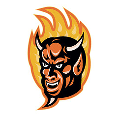 Image showing Demon Devil Horns Fire Retro