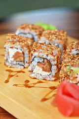 Image showing sesame sushi rolls