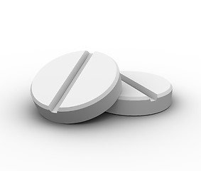 Image showing 3d render of two pills