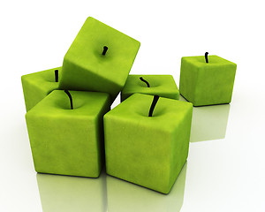 Image showing Square Green Apples.