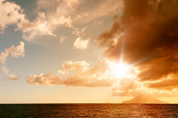 Image showing sunset ocean