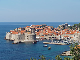 Image showing Dubrovnik medieval city and harbor, Croatia