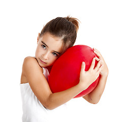 Image showing Girl with a red balloon