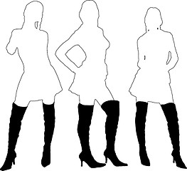 Image showing ladies in boots outline