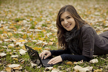 Image showing Woman working outdoor