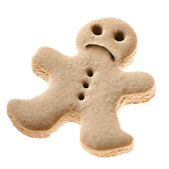 Image showing Sad Gingerbread man cookie