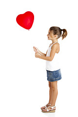 Image showing Girl with a red balloon