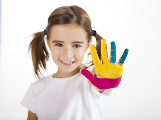 Image showing Hands painted