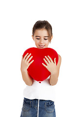 Image showing Girl with a red balloon