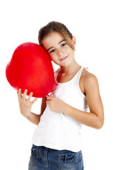 Image showing Girl with a red balloon